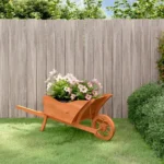 VidaXL Donica w kształcie taczki, 128x45,5x43 cm, lite drewno jodłowe 2