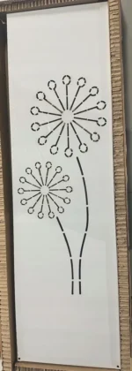 Ekran zapewniający prywatność w ogrodzie Srebrny, motyw kwiatu 32 x 140 cm 10