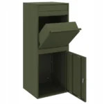 VidaXL SKRZYNKA NA PRZESYŁKI Z DRZWIAMI OLIWKOWY 41X38X103CM STAL