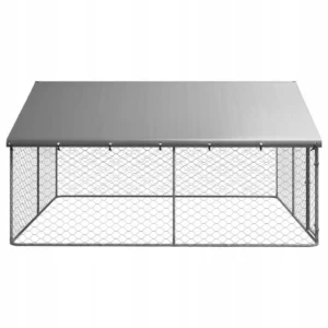 Kojec dla psa VidaXL z zadaszeniem metalowy 300x300x150 cm 2