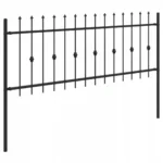 vidaXL Ogrodzenie z kolcami Asten Czarny 200 x 130 cm, jedno pole 4