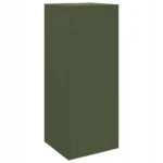 VidaXL SKRZYNKA NA PRZESYŁKI Z DRZWIAMI OLIWKOWY 41X38X103CM STAL 7