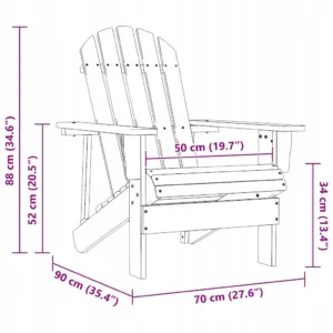 VIDAXL FOTEL OGRODOWY ADIRONDACK NIEBIESKI LITE DREWNO JODŁOWE 2