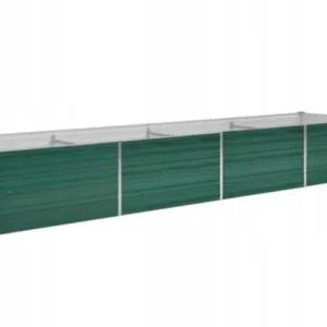 VidaXL Podwyższona donica z galwanizowanej stali 320x80x45 cm, zielona
