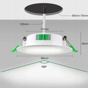 Oprawa halogenowa LED, 230 V, ściemnialny, 7 W, do otworu 68-78 mm, 6szt. 2