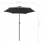 Parasol klasyczny VidaXL szary 200 x 224 cm 7