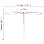 Parasol klasyczny VidaXL beżowy 299 x 240 cm 8