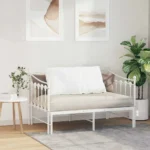Poduszka pod plecy Biała 100 x 19 x 50 cm tekstylna 4