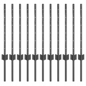 Słupek ogrodzeniowy. 11 szt. Szary 60 cm Stal13