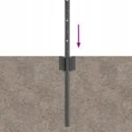 Słupek ogrodzeniowy. 11 szt. Szary 60 cm Stal13 6
