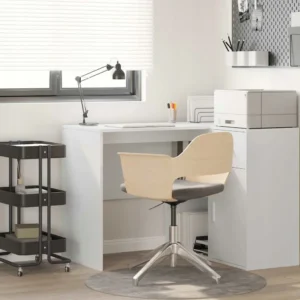 VidaXL Biurko z półką Biały 102 x 50 x 75 cm Materiał drewnopochodny 2