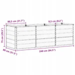 vidaXL Donica Jasnoszary 240 x 80 x 75 cm Stal 7
