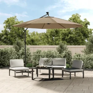 vidaXL Materiał wymienny do parasola ogrodowego Cantilever Taupe 350 cm 2