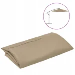 vidaXL Materiał wymienny do parasola ogrodowego Cantilever Taupe 350 cm 3