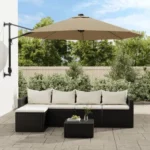 vidaXL Materiał wymienny do parasola ogrodowego Cantilever Taupe 350 cm 7
