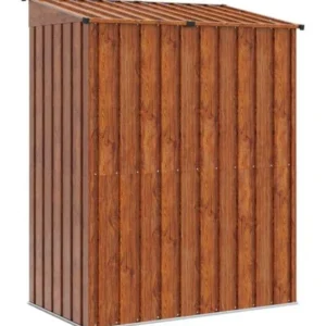 vidaXL Schowki ogrodowe Brązowy 137 x 81 x 180 cm Metal 2