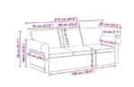 VidaXL Sofa, kanapa Ciemna zieleń 215 x 82 x 80 cm tkanina 4