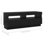 vidaXL Szafka pod TV z oświetleniem LED, czarna, 100x35x40 cm 10
