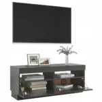 vidaXL Szafka pod TV z oświetleniem LED, czarna, 100x35x40 cm 2