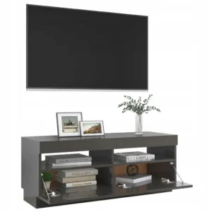 vidaXL Szafka pod TV z oświetleniem LED, czarna, 100x35x40 cm 2