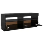 vidaXL Szafka pod TV z oświetleniem LED, czarna, 100x35x40 cm 5