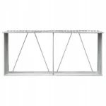Wiata na drewno VidaXL stal galwanizowana szara 330 x 84 x 152 cm