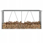 Wiata na drewno VidaXL stal galwanizowana szara 330 x 84 x 152 cm 2