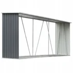 Wiata na drewno VidaXL stal galwanizowana szara 330 x 84 x 152 cm 3