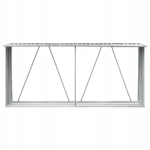 Wiata na drewno VidaXL stal galwanizowana szara 330 x 84 x 152 cm