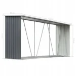 Wiata na drewno VidaXL stal galwanizowana szara 330 x 84 x 152 cm 6