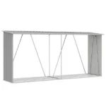 Wiata na drewno VidaXL stal galwanizowana szara 330 x 84 x 152 cm 8