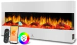 Kominek ścienny KESSER biały z funkcją grzewczą 1800 W 117x48x18 cm OPIS!!!