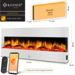 Kominek ścienny KESSER biały z funkcją grzewczą 1800 W 117x48x18 cm OPIS!!! 3