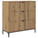 Komoda z szufladami VidaXL 33 x 79,5 x 82cm Dąb brązowy
