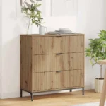 Komoda z szufladami VidaXL 33 x 79,5 x 82cm Dąb brązowy 2