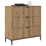 Komoda z szufladami VidaXL 33 x 79,5 x 82cm Dąb brązowy 3