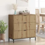 Komoda z szufladami VidaXL 33 x 79,5 x 82cm Dąb brązowy 4