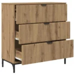 Komoda z szufladami VidaXL 33 x 79,5 x 82cm Dąb brązowy 5