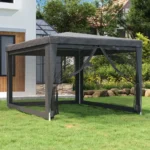Namiot imprezowy z 4 ścianami z siatki, antracyt, 3x4 m, HDPE 2