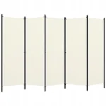 Parawan 5-panelowy, biały, 250 x 180 cm PATRZ OPIS! 3