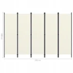 Parawan 5-panelowy, biały, 250 x 180 cm PATRZ OPIS! 7
