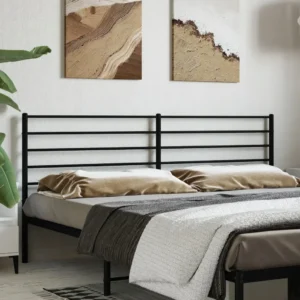 VidaXL Metalowe wezgłowie, zagłówek zastępczy, czarny 200 cm 2
