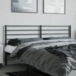 VidaXL Metalowe wezgłowie, zagłówek zastępczy, czarny 200 cm 7