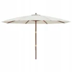 VidaXL Parasol ogrodowy na drewnianym słupku, piaskowy, 400x273 cm