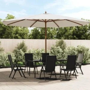 VidaXL Parasol ogrodowy na drewnianym słupku, piaskowy, 400x273 cm 2