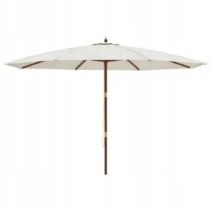 VidaXL Parasol ogrodowy na drewnianym słupku, piaskowy, 400x273 cm