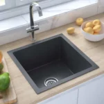 Zlewozmywak jednokomorowy VidaXL Kitchen stal czarny 2
