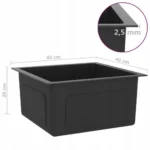 Zlewozmywak jednokomorowy VidaXL Kitchen stal czarny 8