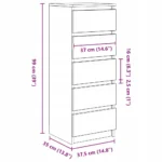 Komoda z szufladami VidaXL 37,5 x 35 x 99cm biały 12