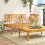 Narożna sofa ogrodowa z deseczek, lite drewno akacjowe 2
